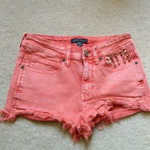 Kendall & Kylie Coral denim shorts